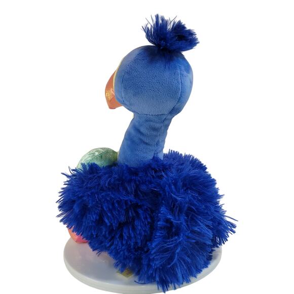 Blue Flamingo with Green Heart Plush Bird Stuffed Animal 12" Plushy Stuffy Soft - Picture 9 of 12